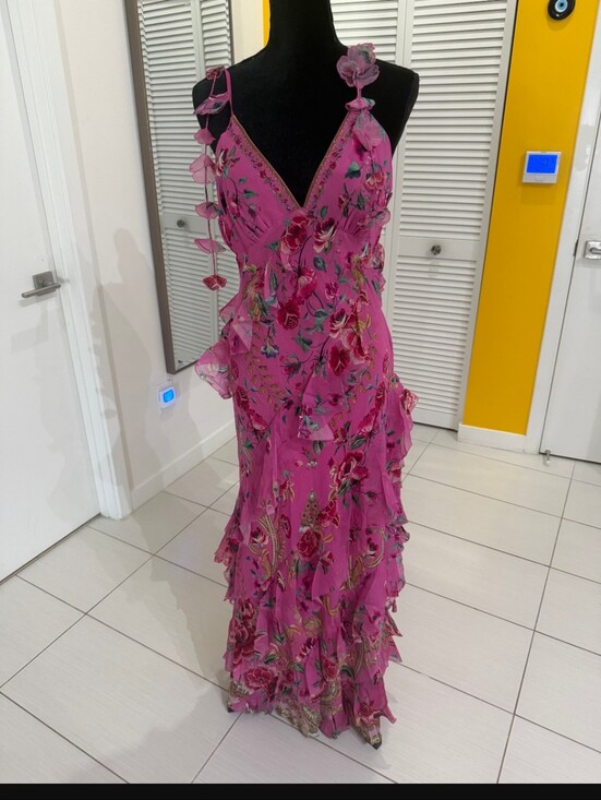 Camilla Dresses & Skirts - Camilla Pink Floral Ruffle Maxi Dress